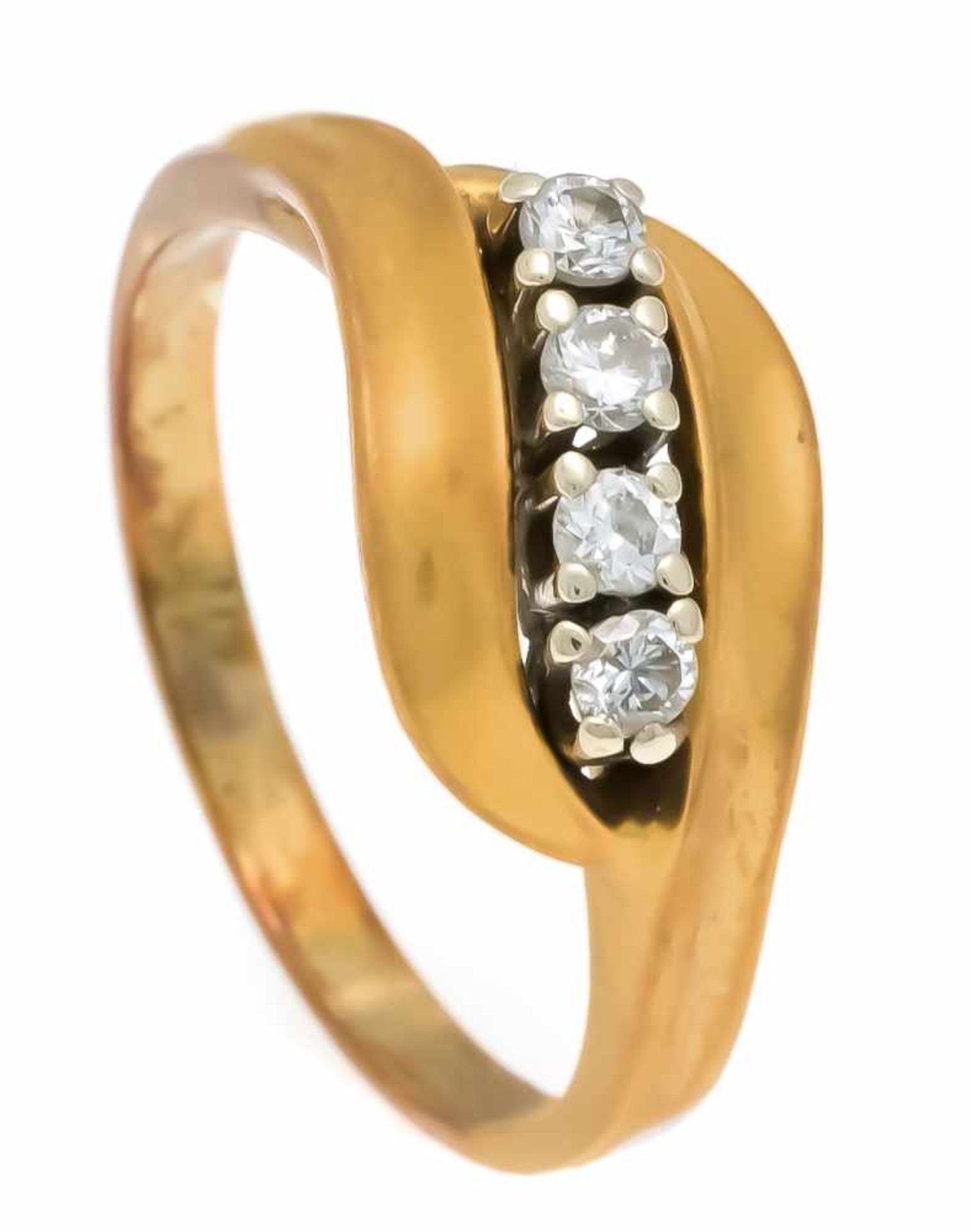 Brillant-Ring GG/WG 585/000 mit 4 Brillanten, zus. 0,16 ct W/VS-SI, RG 57, 4,1 gDiamond ring GG / WG