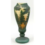 Große Vase, Anfang 20. Jh., Daum Nancy, runder Stand, Kugelschaft, geschweifter Korpus, klares