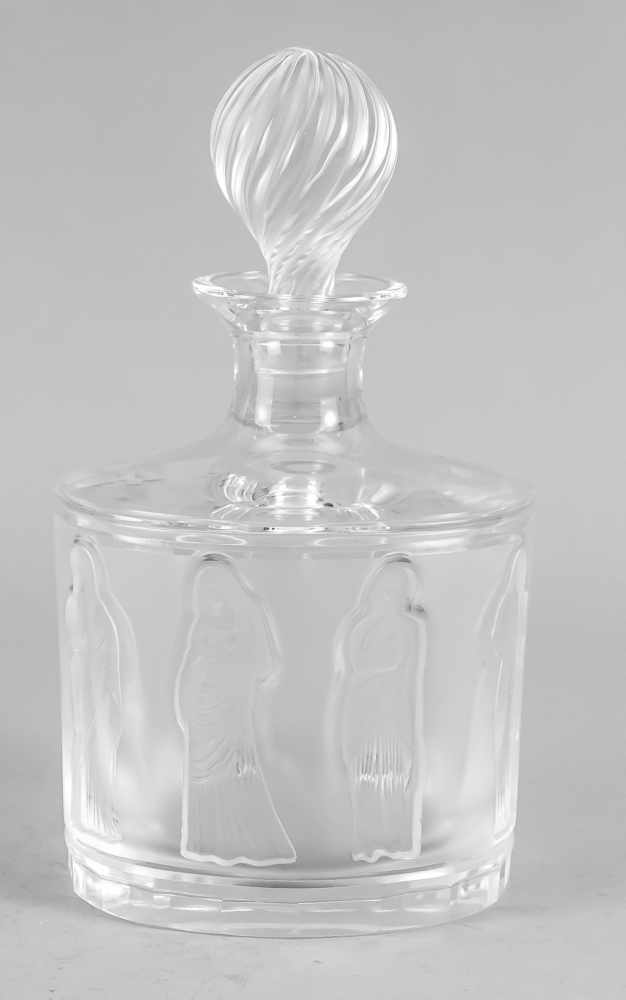 Karaffe, Frankreich, 2. H. 20. Jh., Lalique, Modell ''Femmes Antiques'', ovaler Stand,