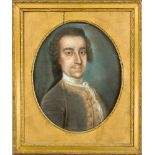 Anonymer Portraitist des 18. Jh., Bildnis eines Mannes im Oval, Pastellkreide auf Papier, unsign.,