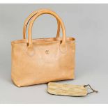 Handtasche von Timberland, hellbraunes Leder, Reißverschluss, Tragebügel, minimale