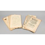 Konv. alte Dokumente, teilweise mit alten Wachssiegeln. Darunter gedrucktes und eine Menge Ha
