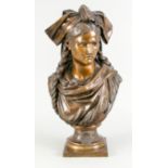 Jean-Louis Gregoire (1840-1890), patriotische, französische Bronze, die den Verlust des Elsa