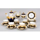 Splended coffee service for 6 people, 21 pieces, Meissen, 1950s, 1st quality, B-shape,