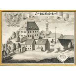 Ansicht des Schlosses Wolfersdorf im Landkreis Freising - Kupferstich um 1700 aus: "Michael W