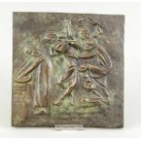 Friedrich Franz Viegener (1888-1976), "Geißelung Christi", Relief, patinierte Bronze, u. re.