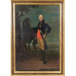Französischer Historienmaler um 1800, Portrait eines französischen Offiziers mit der Schär