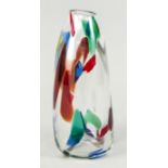 Vase, 20. Jh., Murano (?), runder Stand, Korpus mit sich verjüngende Wandung, klares Glas mi