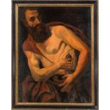 Anonymer Maler des 18. Jh., Mann mit rotem Umhang greift zum Schwert, Öl auf Lwd., großflä