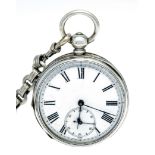 Herrentaschenuhr Silber, graviert mit J.W. Benson to H.R.H. The Prince of Wales, Zylinderwerk