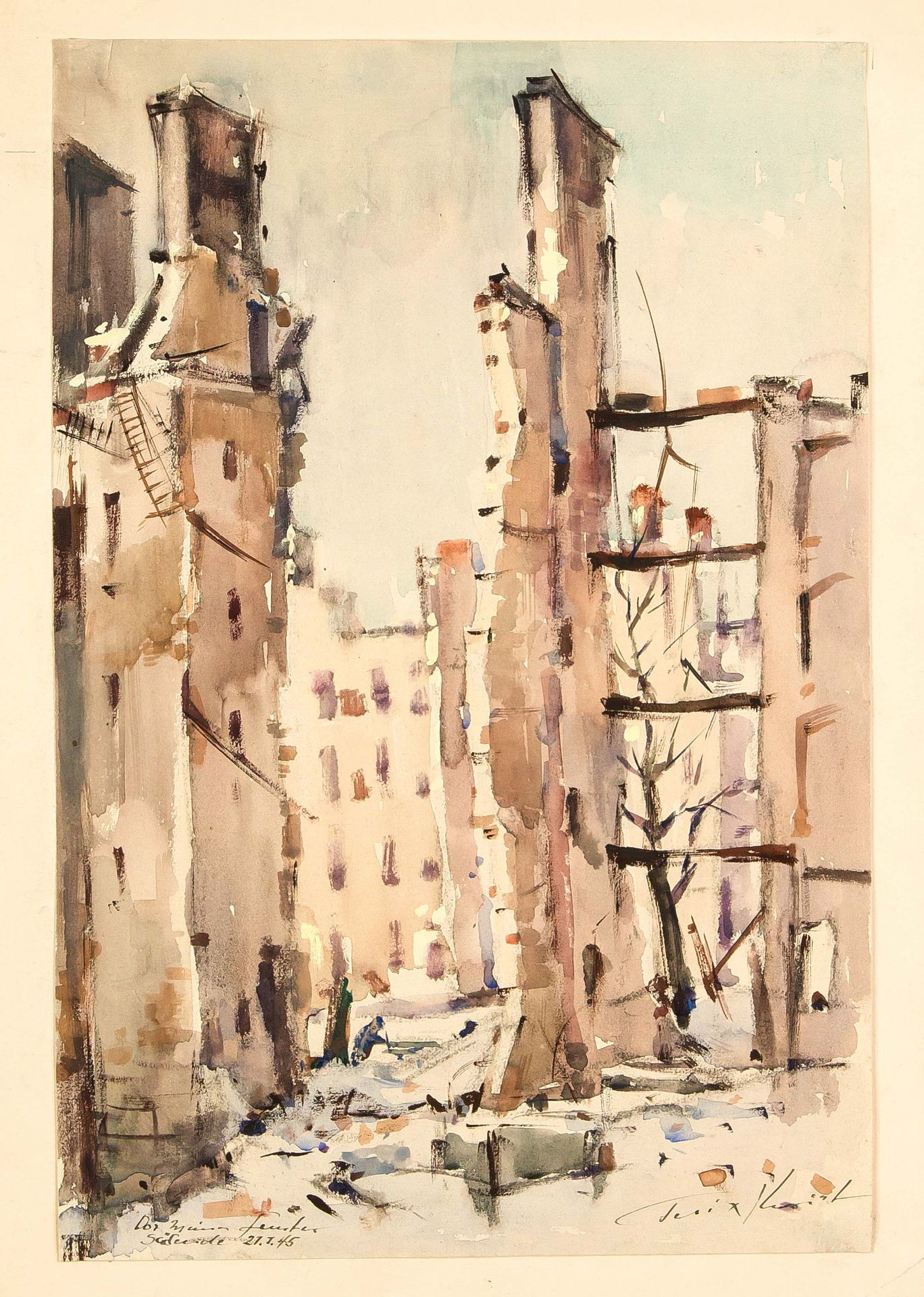 Felix Kniest (1913-1985), Berliner Maler, Zeichner und Bildberichterstatter im 2. Weltkrieg, - Image 2 of 2