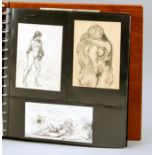 Sammelalbum mit 18 erotischen Zeichnungen und Aqurellen aus der Mitte des 20. Jh. in Postkart