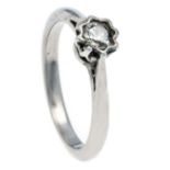 Altschliff-Diamant-Ring WG 750/000 mit einem Altschliff-Diamanten 0,20 ct get./PI, RG 50, 3,3 g