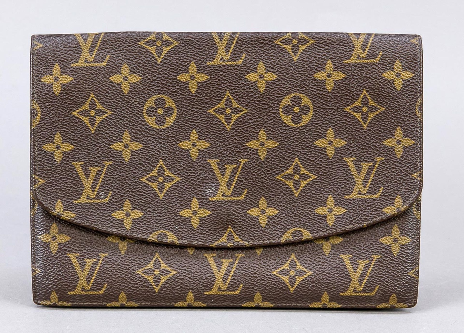 Louis Vuitton, Vintage Monogram Canvas Envelope Clutch, gummiertes Baumwollgewebe im klassischen Log