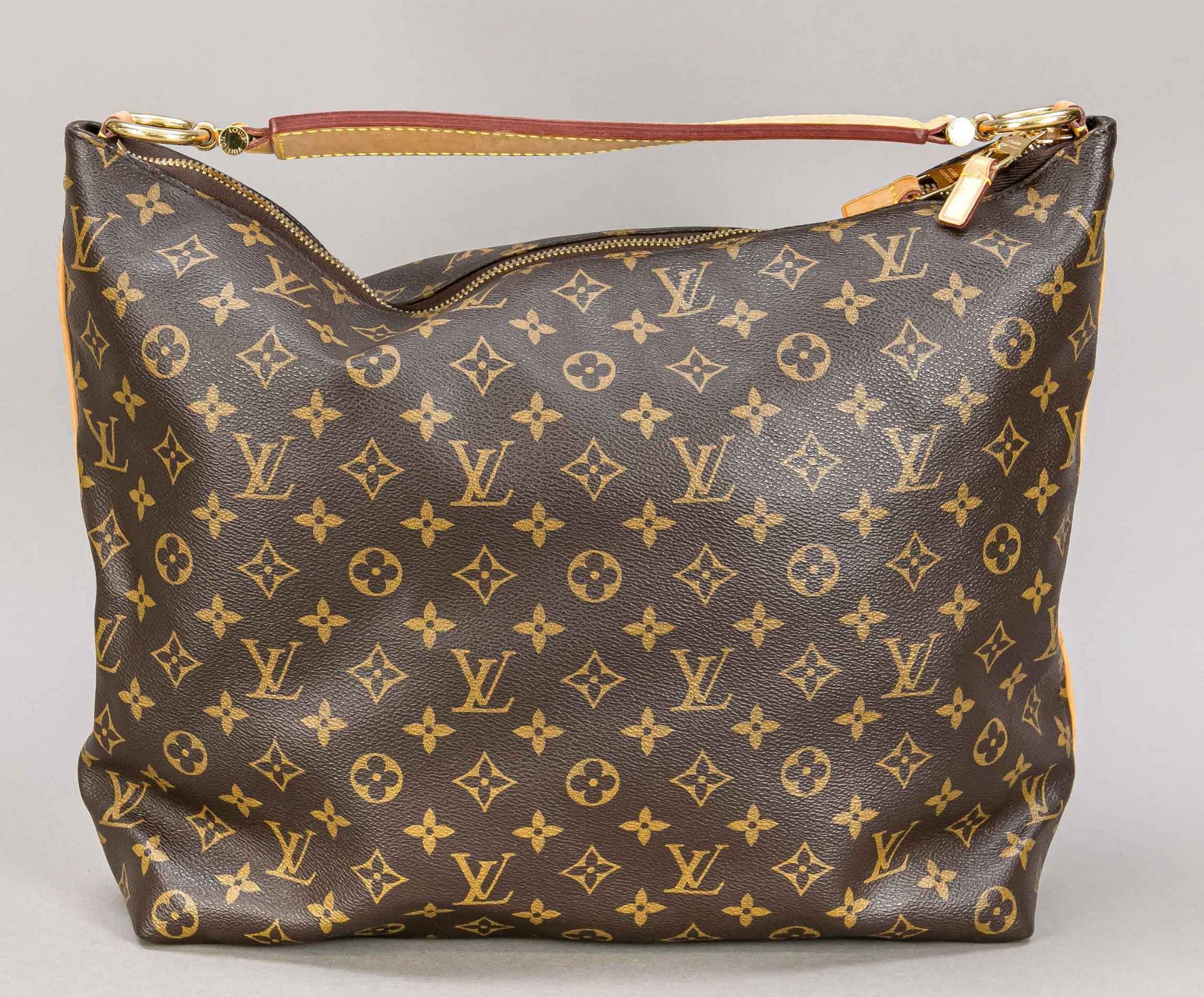Louis Vuitton, Monogram Canvas Shoulder Bag, gummiertes Baumwollgewebe im klassischen Logoprint-Desi