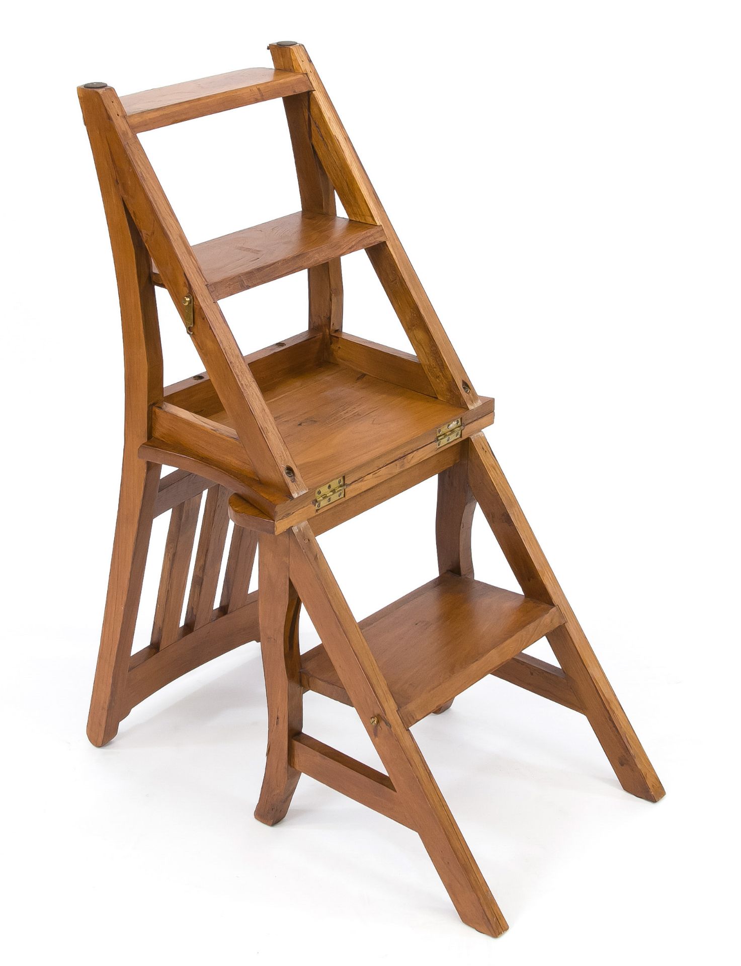 Leiterstuhl, 20. Jh., Rüster massiv, klappbarer Stuhl als Leiter nutzbar, 85 x 43 x 37 cm - Image 2 of 2