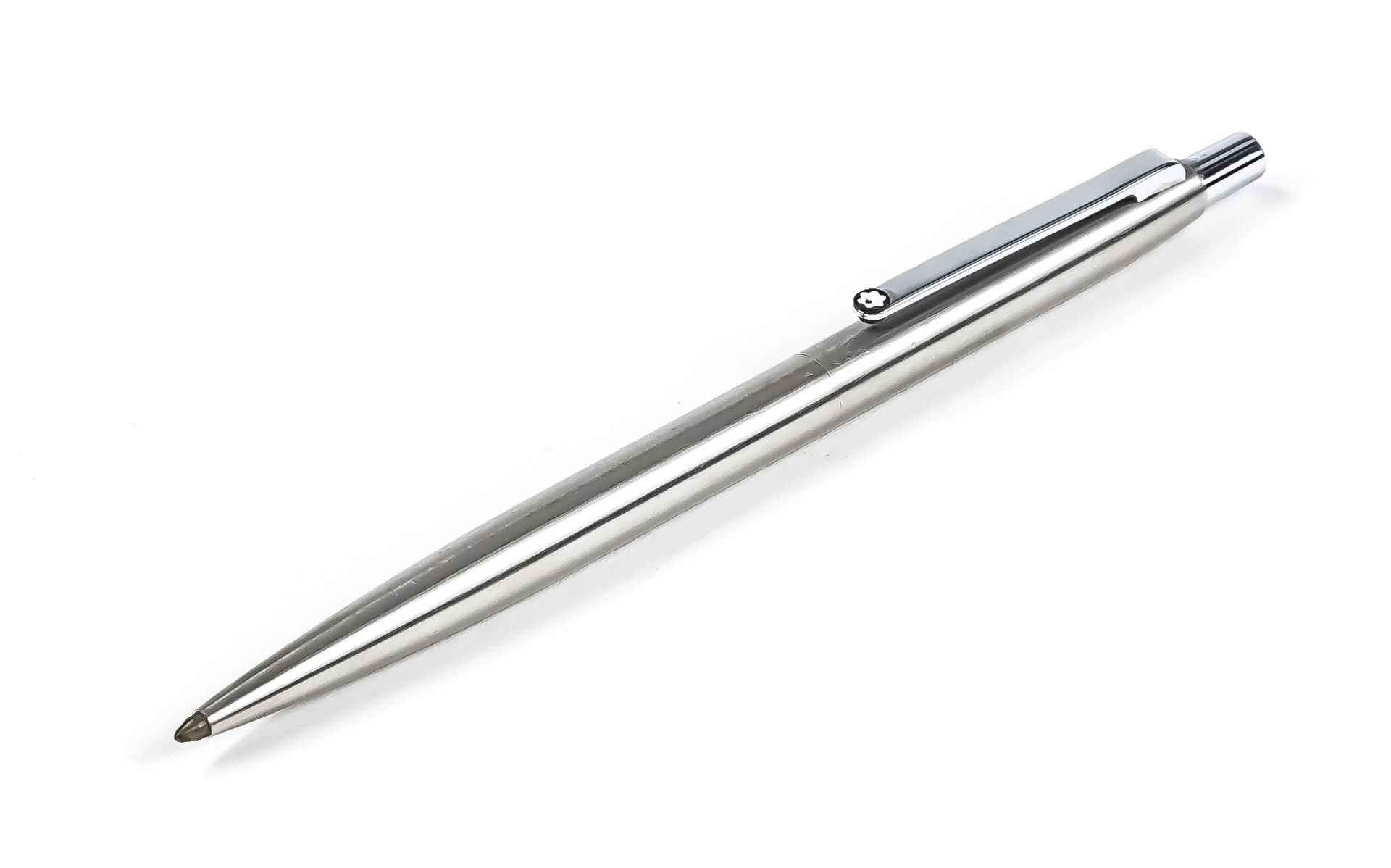 Montblanc ballpoint pen, late 20th c., steel case, l. 14 cm.