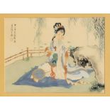 Paar Seidenmalereien, China, 20. Jh., jeweils mit S