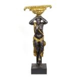 Figur mit Pflanzschale, Frankreich, 19. Jh., Bronze