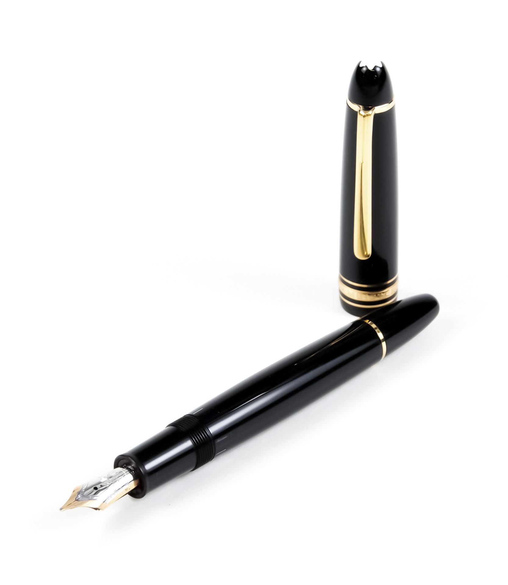 Montblanc Meisterstück piston fountain pen, late 20th c., No. MK 1034057, 14 ct (585) yellow gold/