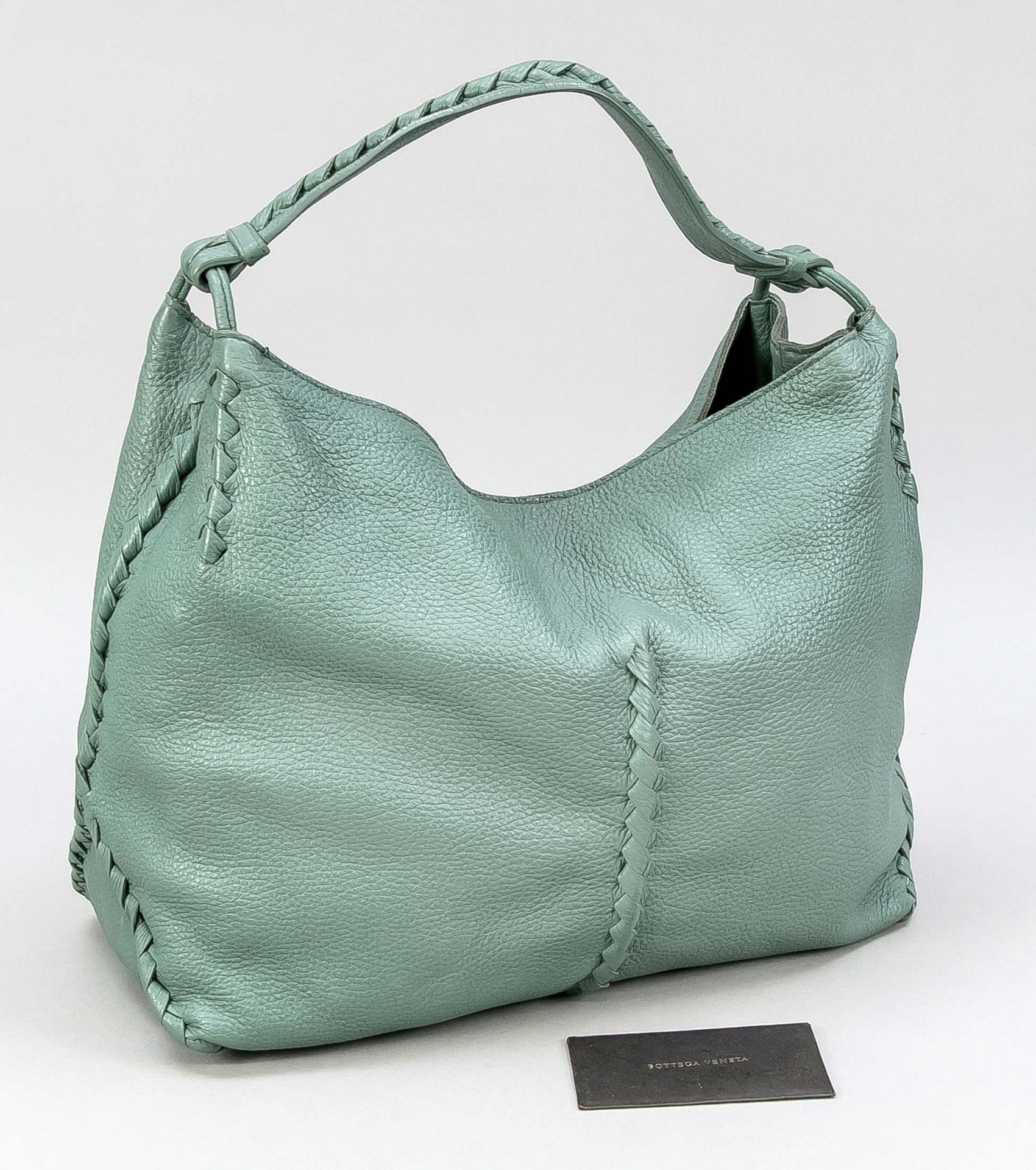 Bottega Veneta, Hobo Tote Bag, graugrünes genarbtes