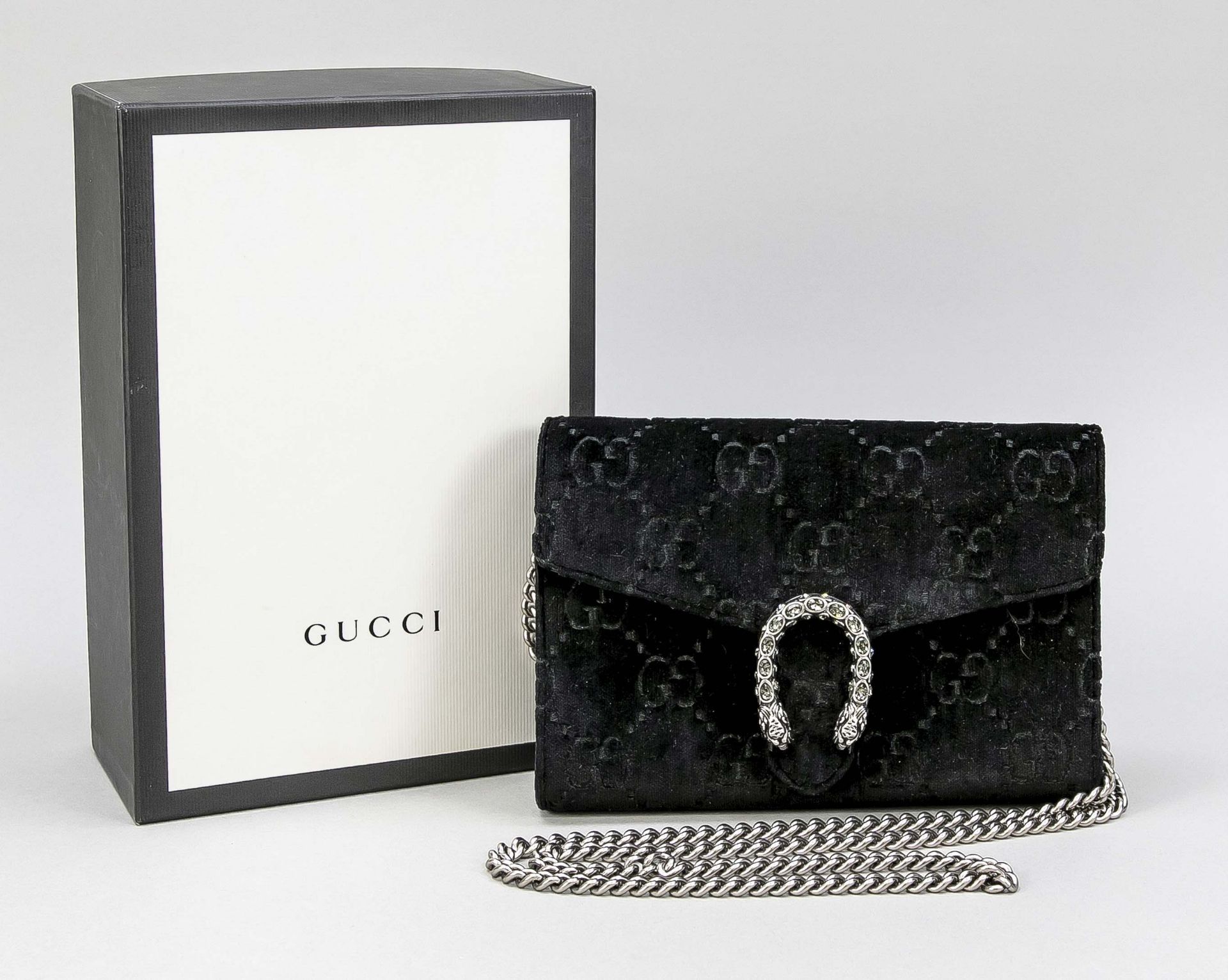 Gucci, Dionysus Velvet Mini Bag, schwarzer Samt mit