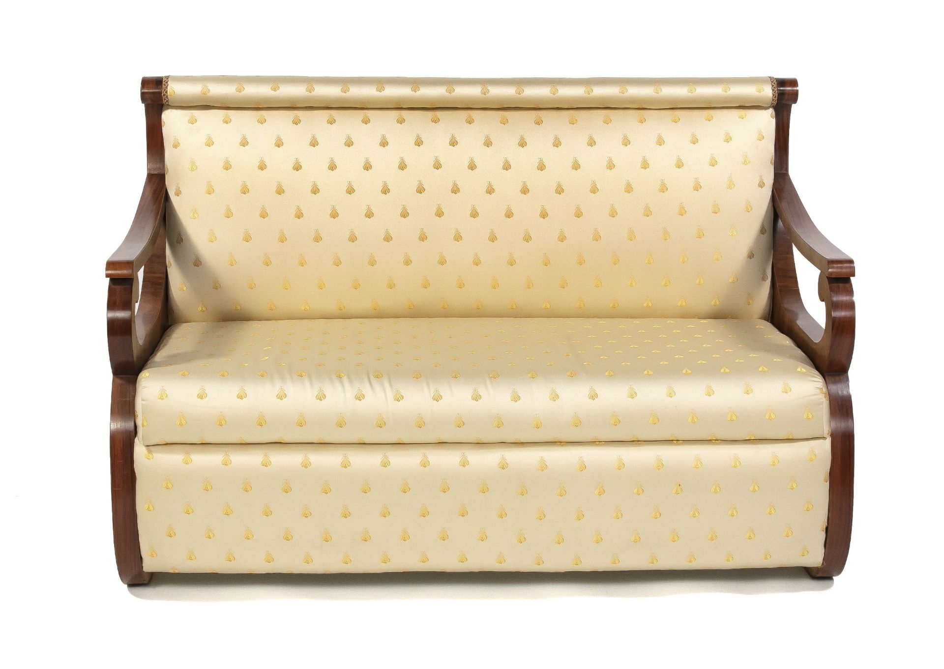 Viennese Biedermeier style sofa after Josef Dannhauser, 20th century, rosewood veneered, satin