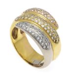 Tricolor-Diamant-Ring GG/RG/WG 750/000 mit 105 Bril