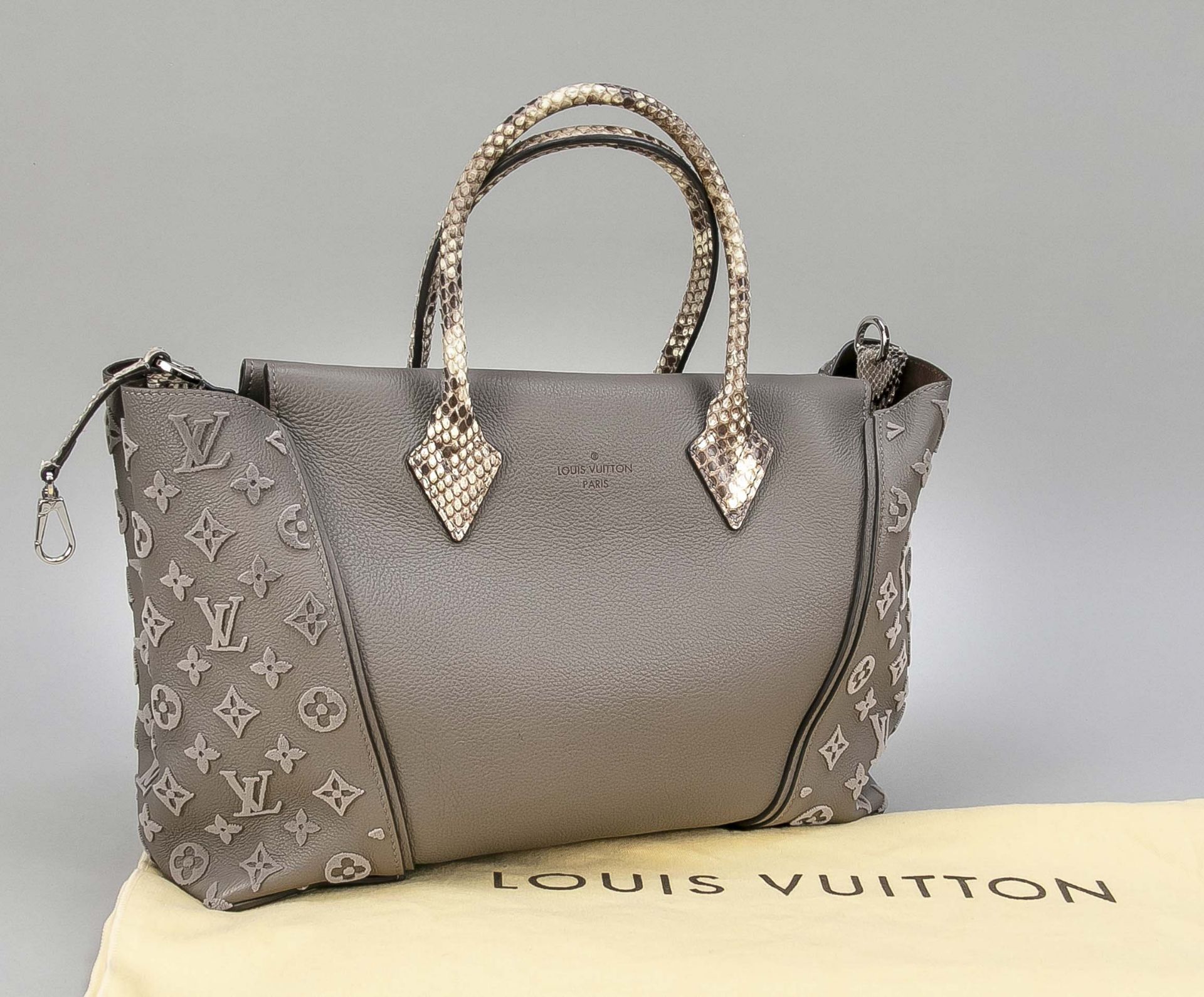 Louis Vuitton, Galet Beige Flocked Monogram Velvet