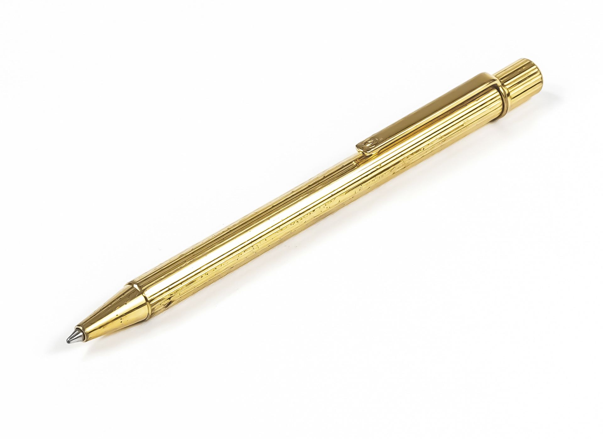 Cartier ballpoint pen, 2nd half of 20th c., No. 103183, from Must de Cartier series, gilded case, l.