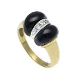 Bakelit-Diamant-Ring GG/WG 585/000 mit 2 Bakelit-Ca