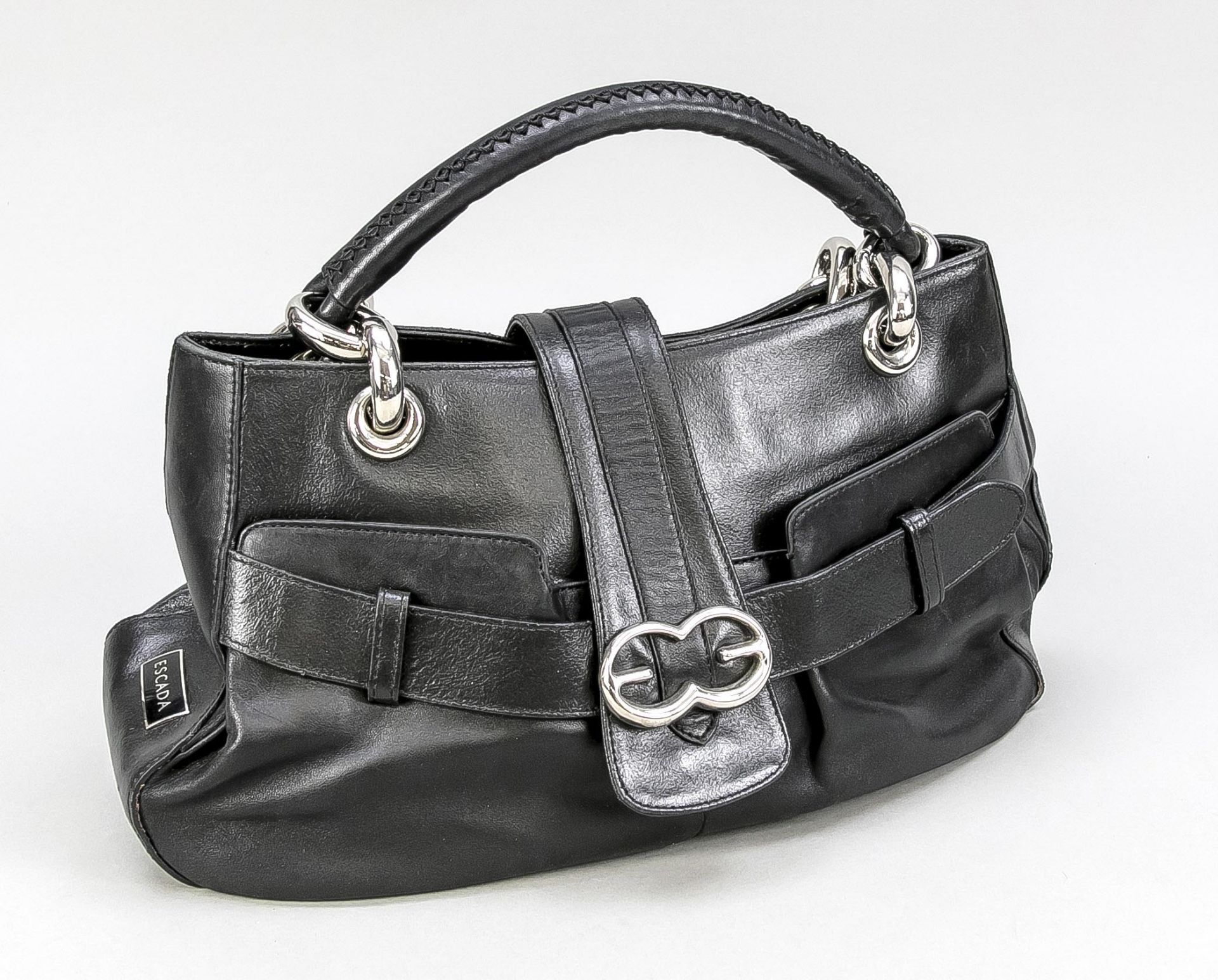 Escada, Small Shoulder Bag, schwarzes Glattleder, s