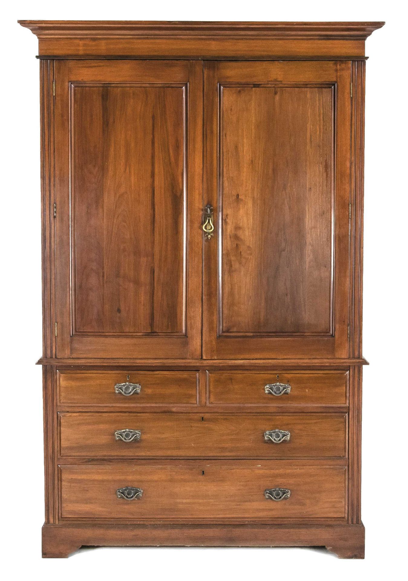 Art Nouveau cabinet, England around 1900, solid mahogany, 200 x 132 x 51 cm.- The furniture can