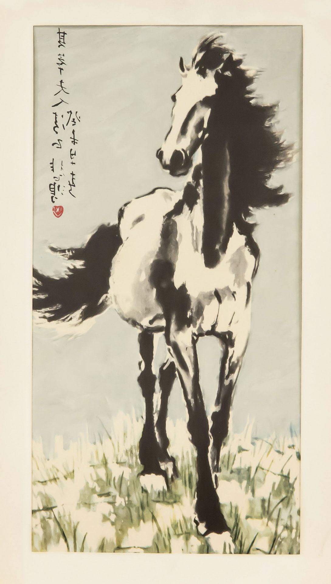 5 offset prints depicting horses, China, 20th century, all framed, up to 75 x 43 cm - Image 3 of 5