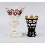 Vase und Becherglas, 1. H. 20. Jh., Vase, runder St