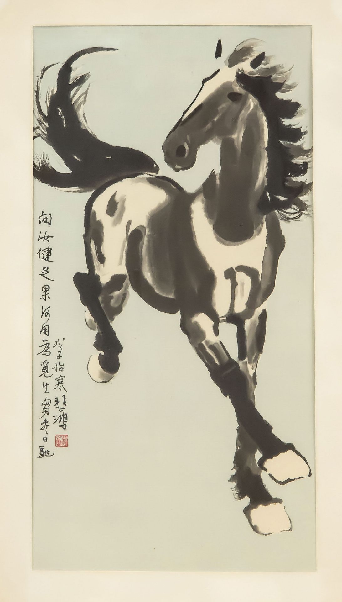 5 offset prints depicting horses, China, 20th century, all framed, up to 75 x 43 cm - Image 2 of 5