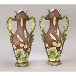 Paar Jugendstil-Vasen, 20. Jh., Kera