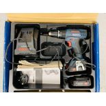 A BOSCH GSB 14 VOLT CORDLESS DRILL & CHARGER WITH CHARGER,