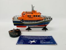 RNLI RADIO CONTROL MODEL WITH TRANSMITTER ( NO BATTERIES)- SOLD AS SEEN