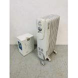 A DELONGHI "RADIA" ELECTRIC OIL FILLED RADIATOR AND BOXED SELLARK OUTDOOR LANTERN