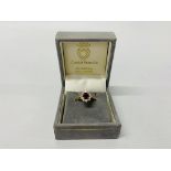 AN 18CT GOLD RUBY & DIAMOND RING,