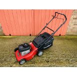 A MOUNTFIELD SELF PROPELLED PETROL DRIVEN ROTARY LAWN MOWER - MODEL SP183 WITH GRASS BOX (SOLD AS