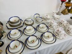 21 PIECE RICHMOND "ROSE TIME" BONE CHINA TEA SET AND 44 PIECES OF TUSCAN BONE CHINA FRUIT DECORATED