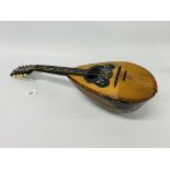 VINTAGE "GENNARO MAGLIONI" MANDOLIN WITH TORTOISESHELL & MOTHER OF PEARL INLAID DECORATION