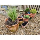 A GROUP OF VARIOUS GARDEN PLANTING POTS, TO INCL.