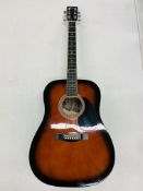 A VALENCIA ACOUSTIC GUITAR MODEL MDC 250/VS WITH TRANSIT CASE