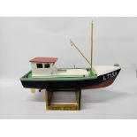 MODEL TRAWLER ON STAND