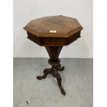 A VICTORIAN MAHOGANY TRUMPET WORK TABLE