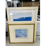 FRAMED WATERCOLOUR LOCAL INTEREST BEARING INDISTINCT PENCIL SIGNATURE, FRAMED DAVID DANE PRINT,