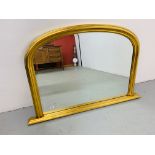 MODERN GILT FINISH OVERMANTLE MIRROR